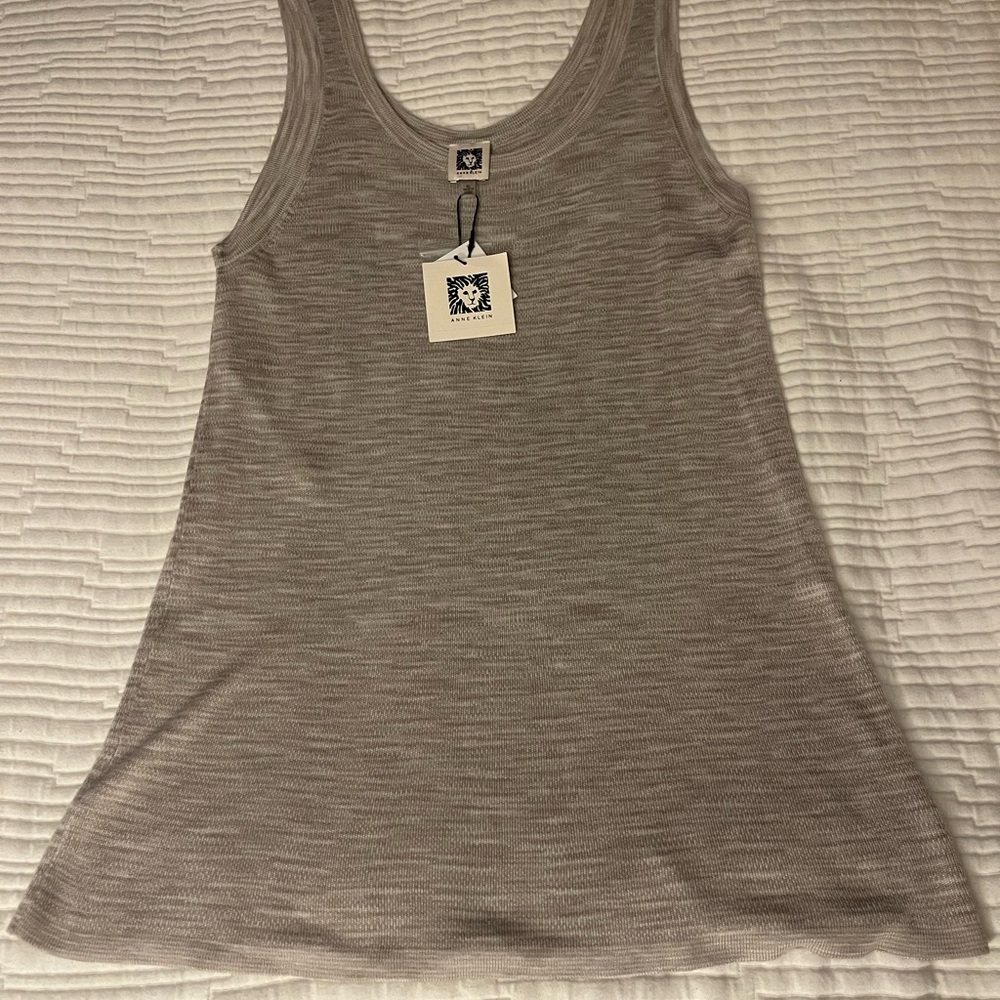 Anne Klein Latte/Anne White Tank Top. XL